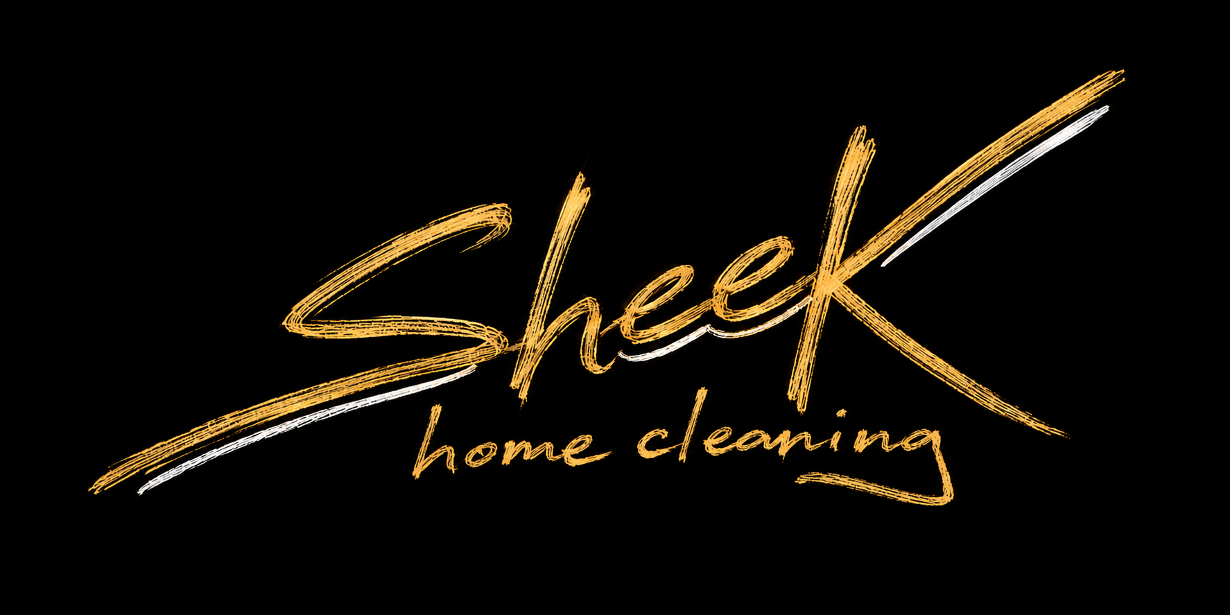 Sheek Home Cleaning hand-drawn gold logo